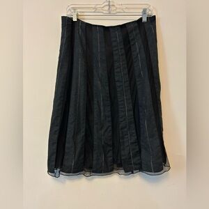 ‼️Two ‼️for $20 
Old Navy Black A-Line Skirt with Stripes and sheer detail